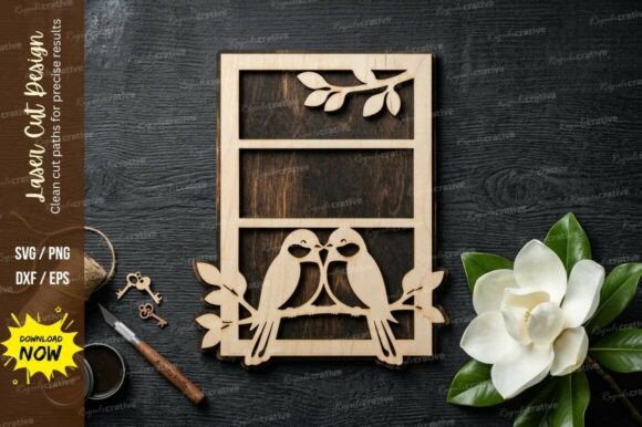 Bird Window Frame Laser Cut Svg Cutting Design