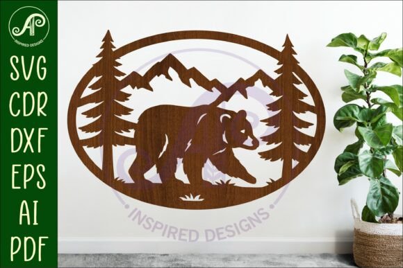 Black Bear Mountain Scene Oval Wall Sign