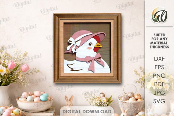 Charming Vintage Easter Portrait Laser Cut Design