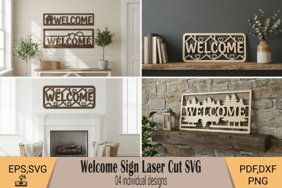 Charming Welcome Sign Laser Cut Wall Art for Your Home