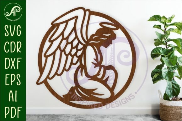 Create a Kneeling Angel Name Sign SVG for Faithful Decor