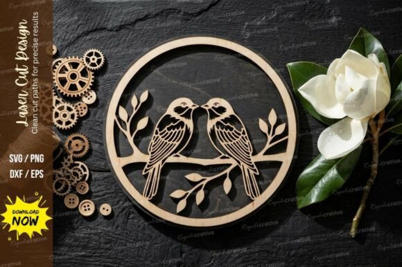 Create H1 From Bird Branch Frame Laser Cut Svg Cutting