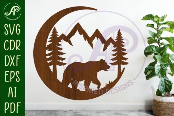 Crescent Moon Bear Animal Wall Sign: A Creative Cut File