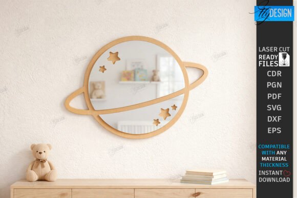 Enchanting Kids Room Wall Mirror Laser Cut Design