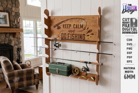 Fishing Rod Rack Laser Cut Design for Father's Day