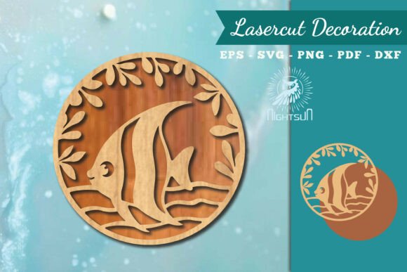 Floral Fish Round Lasercut Wall Decor: A Design Asset