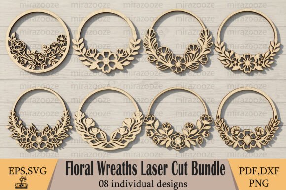 Floral Wreaths Laser Cut Bundle for Elegant Projects