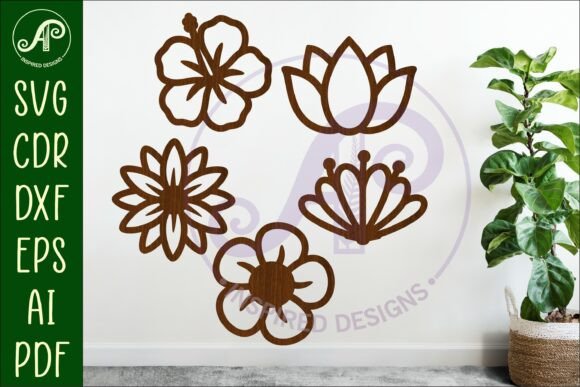 Flower Silhouette Cut out Designs 3