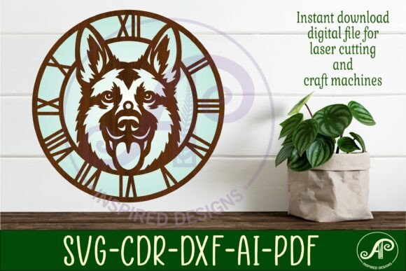 German Shepherd Dog Clock Wall Clocks: A Creative Digital Download