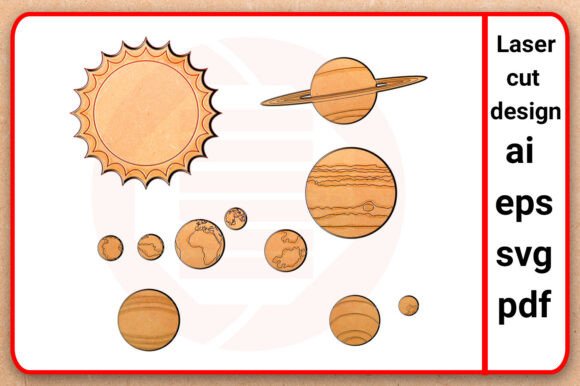 Laser Cut SVG Solar System Planets Decor Template