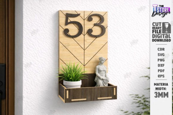Modern House Number Sign Laser Cut | CNC
