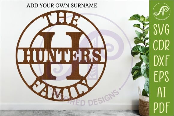 Monogram Family Letter H Name Sign SVG: Personalized Home Decor
