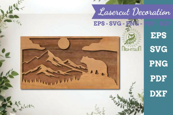 Mountain Bear Lasercut Wall Decor SVG 5: A Design Asset