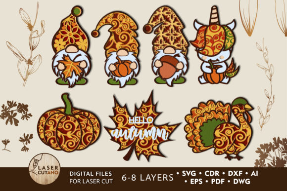 Multilayer Autumn SVG Bundle for Creative Projects