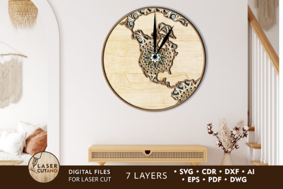Multilayer USA Map Clock Cut Files: A Creative Design for Your Ideas