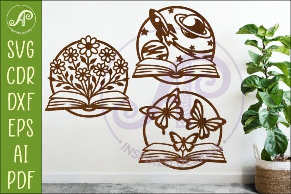 Open Book Wall Art Bundle SVG Floral