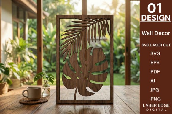 Tropical Leaf Wall Art Laser Cut SVG