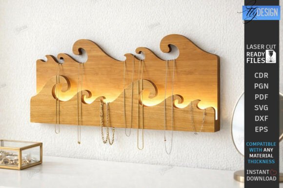 Wall Jewelry Organizer Laser Cut | Boho